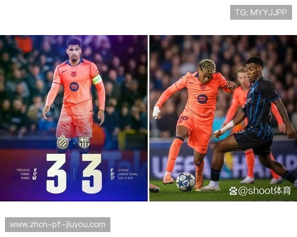 巴萨防线再出问题，布鲁日反击屡屡得手，3-3平，巴萨39场不败